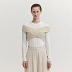 EENK EENK XIOLETTA Cross Knit Top - Ivory