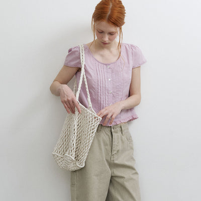 Pin-tuck lace blouse [KNSS09BL18]_Lavender