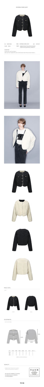 YCH REVERSIBLE DENIM JACKET BLACK (W23DT701BK)