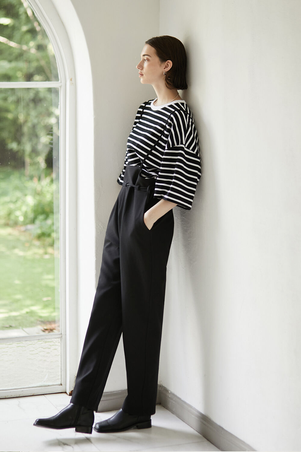 ariff low overall pants_BLACK