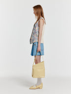EENK YECA Pleated Denim Shorts - Blue