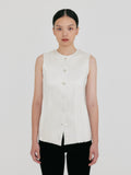 EENK ZIVE Crewneck Waistcoat - Ivory
