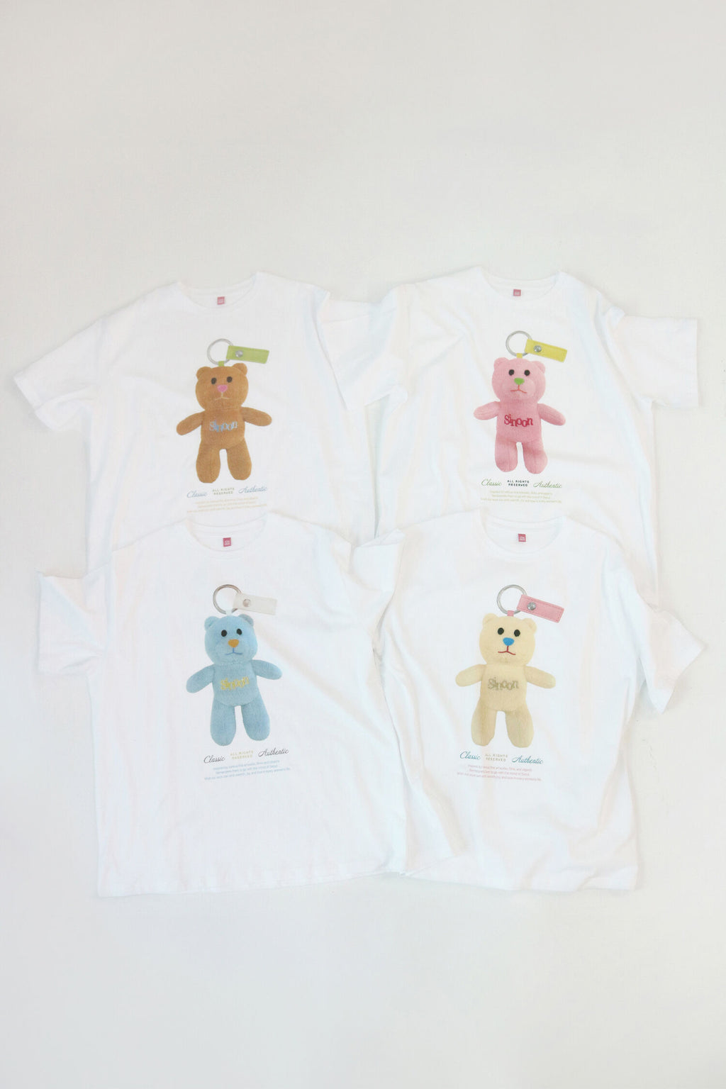 SINOON NOONI Bear Keyring T-Shirt (Sorbet Pink)