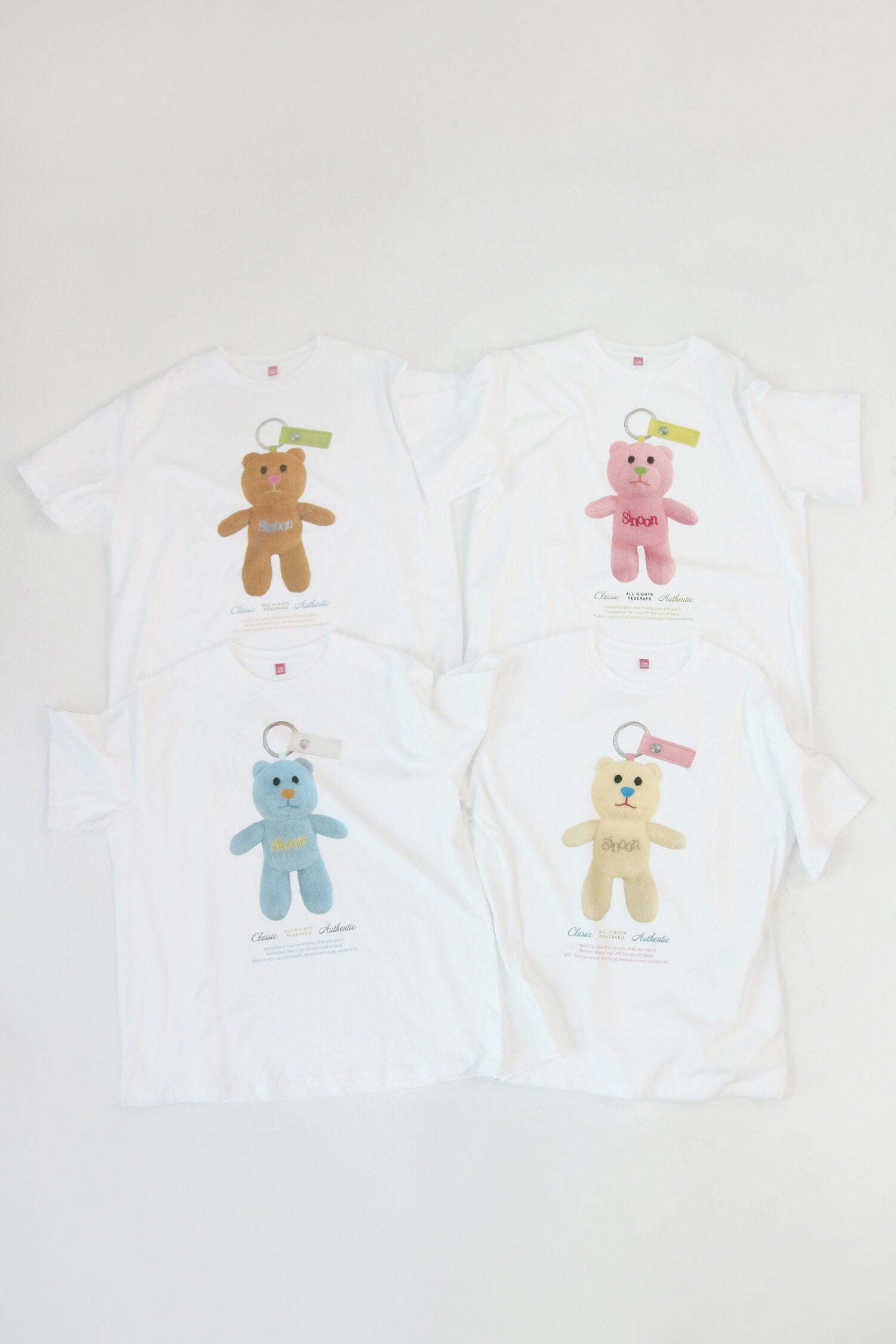 SINOON NOONI Bear Keyring T-Shirt (Sorbet Pink)
