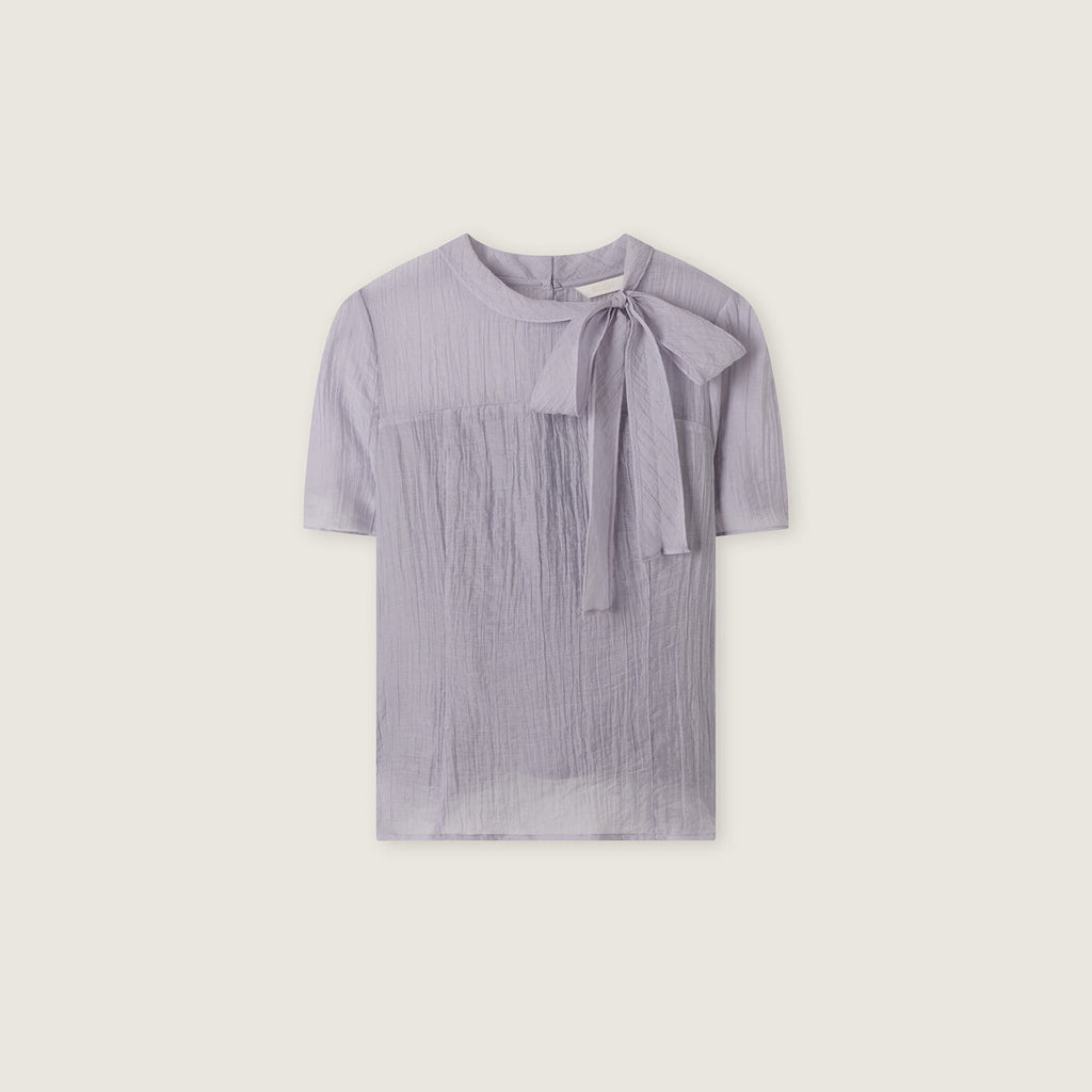 ROEM See-through ribbon tie blouse RMBLG26RT5