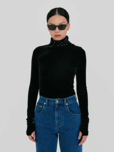 ZYERI Funnel Neck T-shirt - Black
