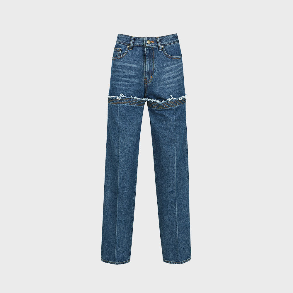 YCH LAYERED JEANS BLUE (F23DB709BL)