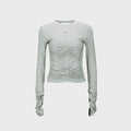 YCH RUCHED TOP MELANGE GREY (F23TO901MG)