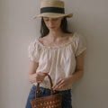 TILLIDIE Two-way shirring blouse TISU03BL02_Butter