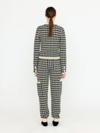 EENK EENK VINK Gingham Check Knit Shirt - Black/Ivory
