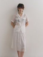 LOW TIDE SILKY HALF SLEEVE SHIRT [WHITE]