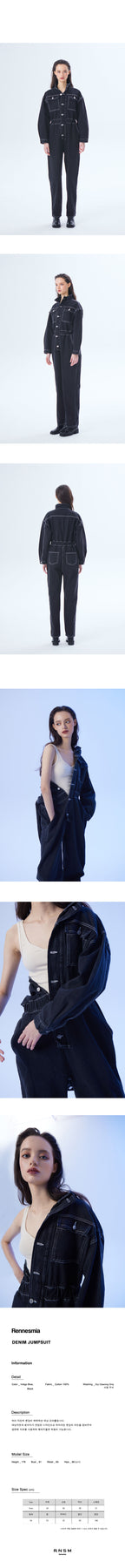 RENNESMIA DENIM JUMPSUIT BLACK