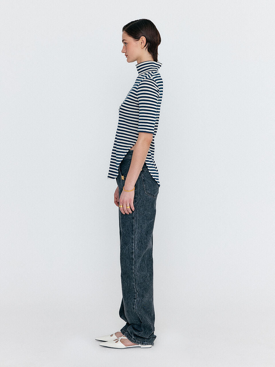 EENK EENK T-Shirt High Neck Stripe