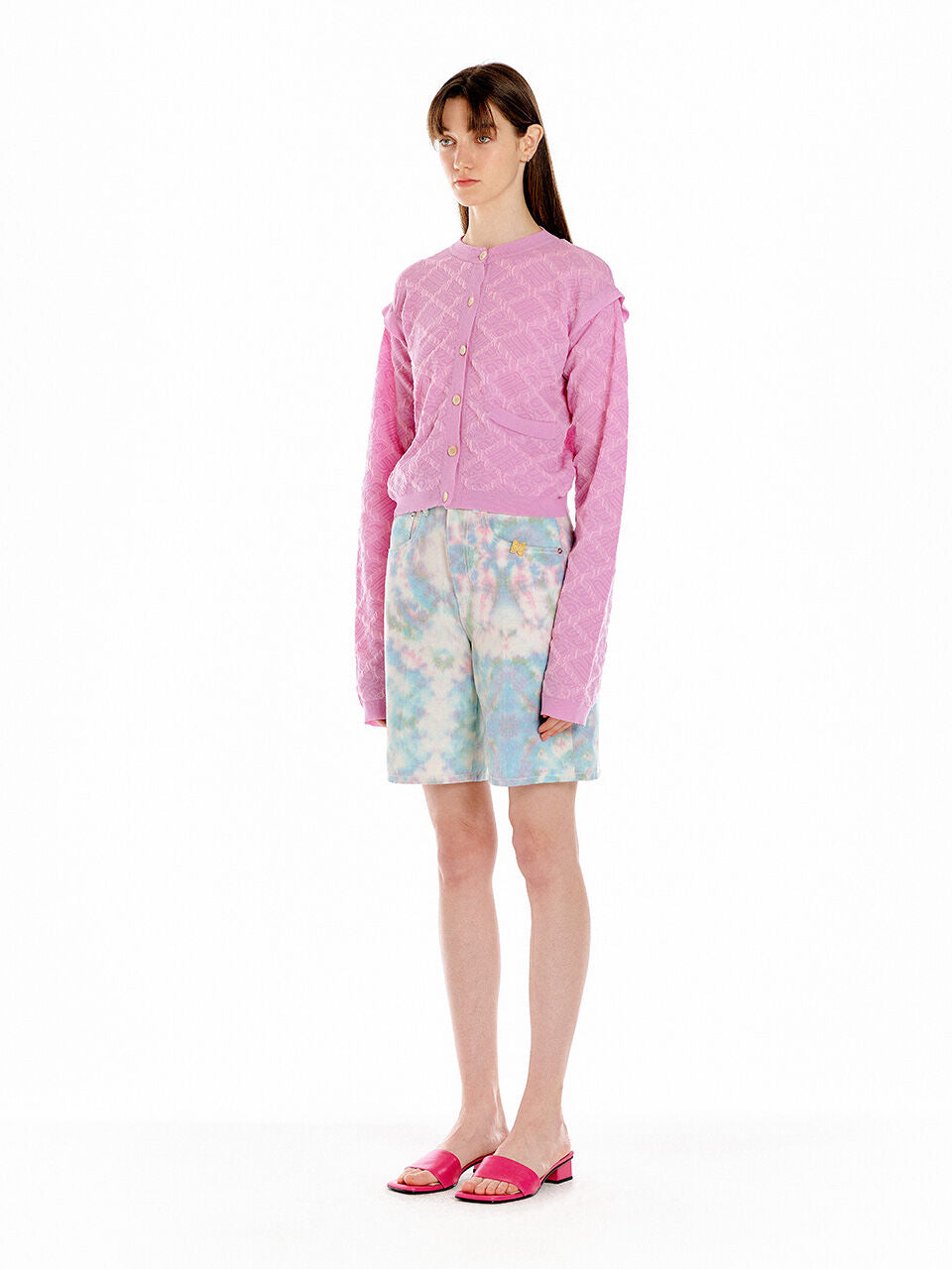 EENK EENK UKEE Logo Jacquard Knit Cardigan - Light Pink