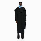 YCH HANDMADE MUFFLER LAYERED COAT BLACK (W24CT1012BK)