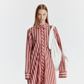 EENK YEVA Stripe Long Shirt - Brown