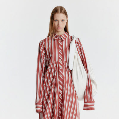 YEVA Stripe Long Shirt - Brown