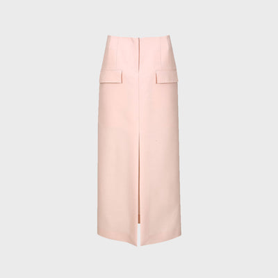 FRONT-SLIT MIDI SKIRT PINK (F23SK504PK)