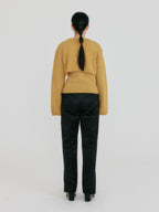 EENK ZONNE Cropped Knit Cardigan - Mustard