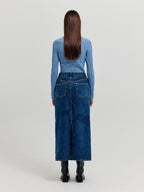 EENK EENK XOLLY Separable Knit Turtleneck - Sky Blue