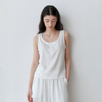 Le' Studio [Summer daily tank top] DRY HENLEY SLEEVELESS TEE (IV)