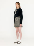 EENK VETHY Buttoned Mini Skirt - Black/Ivory Check