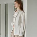 ATCORNER Airy cotton overfit striped shirt sky blue AT6SHA013SL