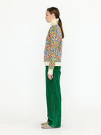EENK EENK VINKY Floral Pattern Knit Turtleneck - Ivory/Blue/Red Multi