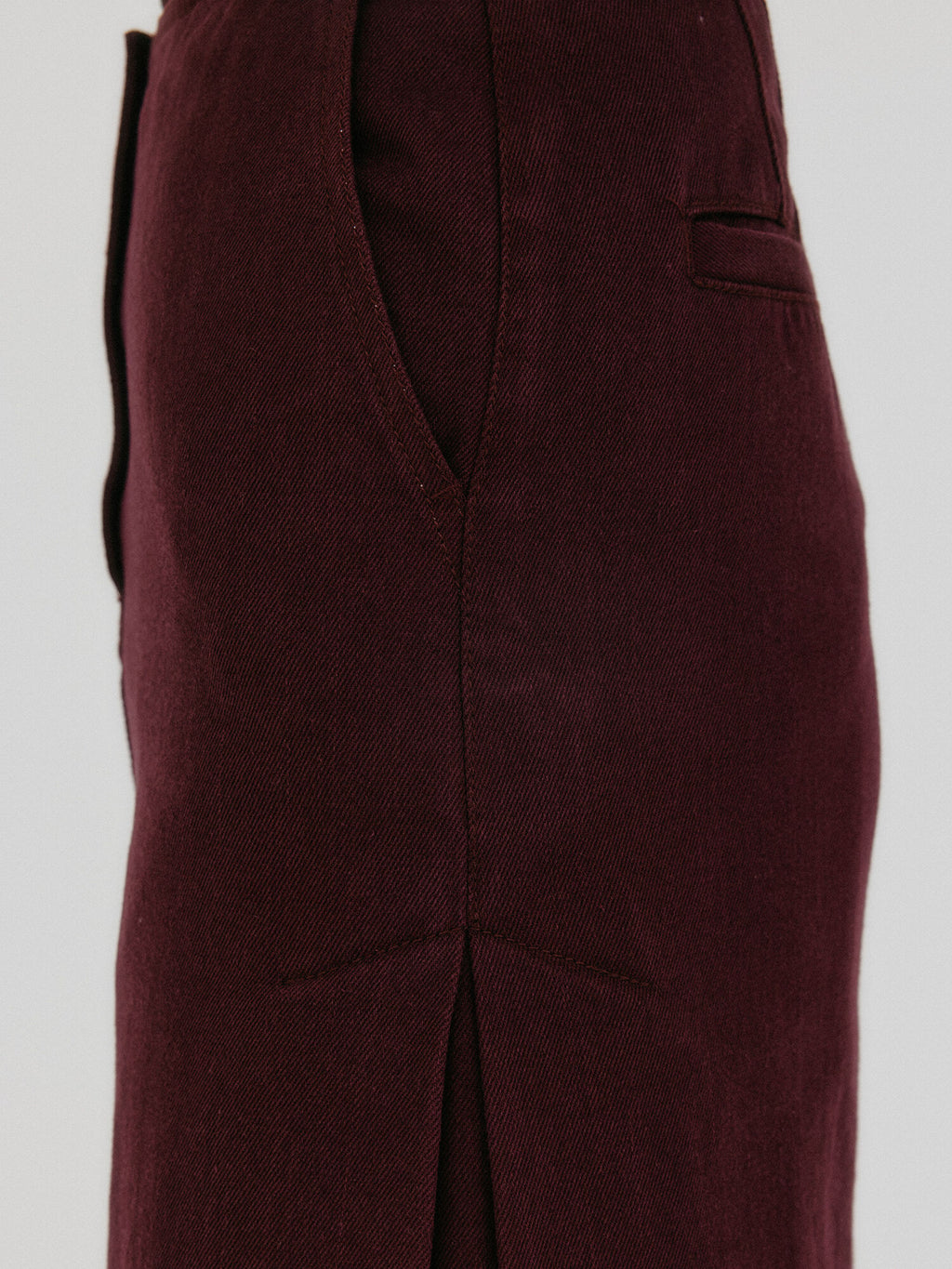 EENK ZOAN Straight Denim Skirt - Burgundy