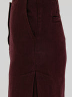 EENK ZOAN Straight Denim Skirt - Burgundy