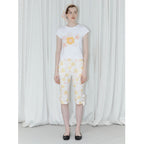 SINOON Flower Cap Sleeve T-Shirt (Yellow)