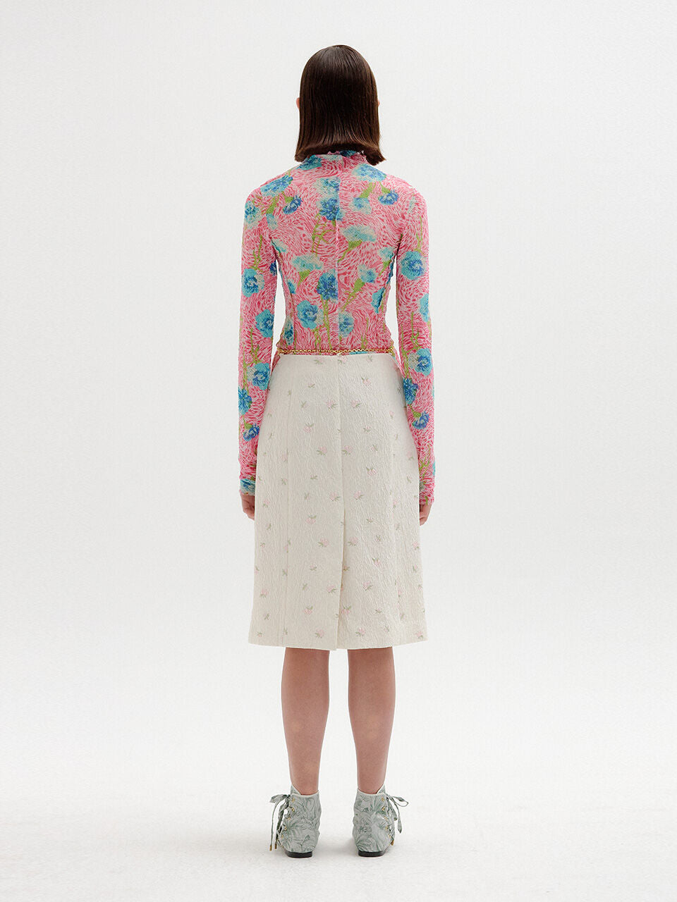 EENK EENK Floral-Print Mockneck Top - Pink Multi