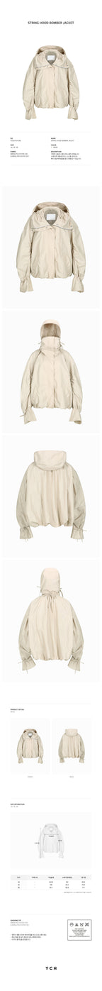 YCH STRING HOOD BOMBER JACKET BEIGE (W24OT0151BE)