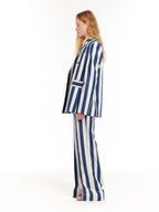 EENK EENK UPTOWN Double-Breasted Blazer - Ivory/Navy Stripe
