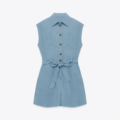 MARIECLAIRE Jumpsuit Linen Outer Pocket
