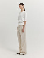 EENK EENK XANEL Paneled Half Sleeve T-shirt - White
