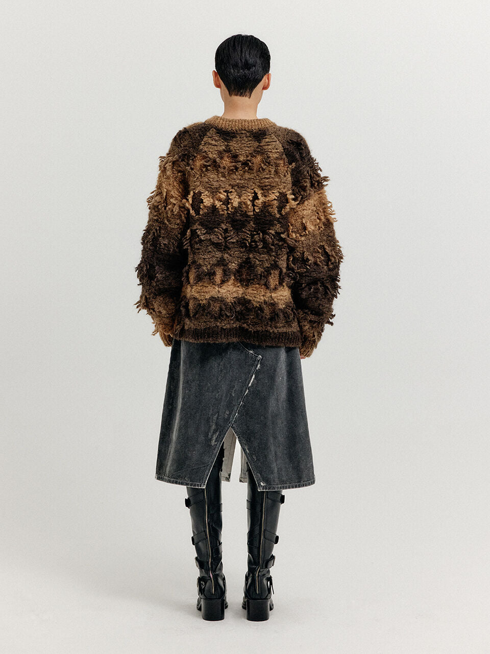 EENK EENK XINSTON Textured Knit Pullover - Brown