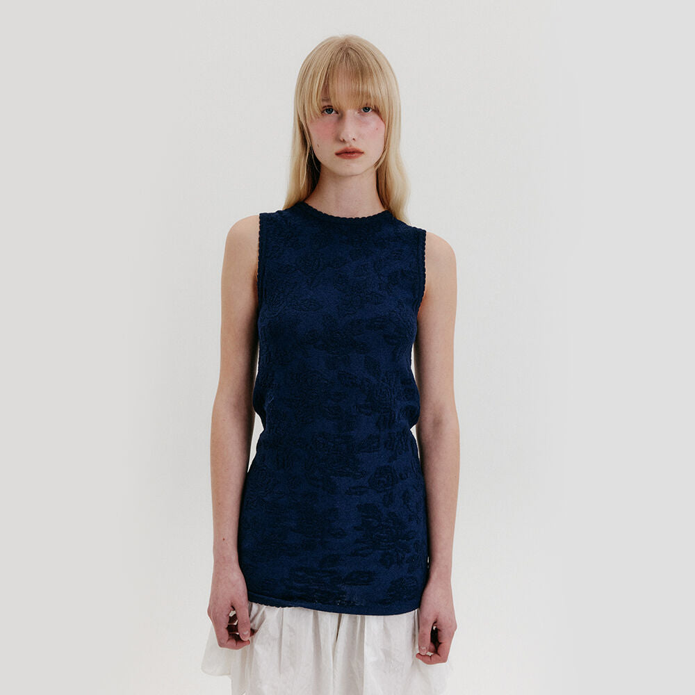EENK Jacquard Knit Mini Dress - Navy