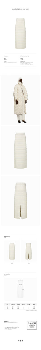 YCH BACK SILT DETAIL KINT SKIRT IVORY (W24KB9021IV)