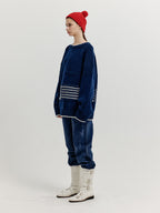 EENK EENK XANTHE Jacquard Knit Pullover - Navy