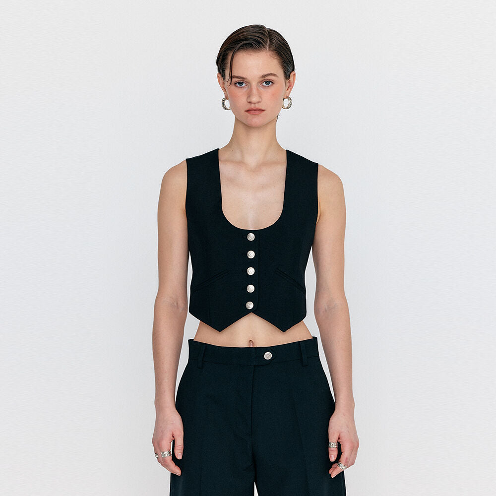 EENK WENA U-Neck Mini Vest - Black