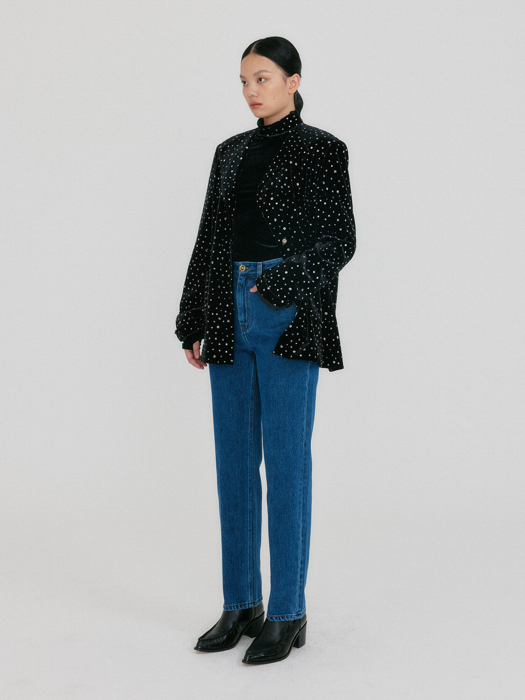 EENK ZUIEL Wide Lapel Jacket - Jazzy Black