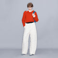 YCH V-NECK KNITTED TOP RED (W23KT810RD)