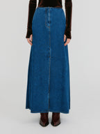 EENK ZOAN Straight Denim Skirt - Blue