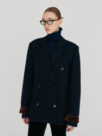 EENK ZEL Double-Breasted Blazer - Navy