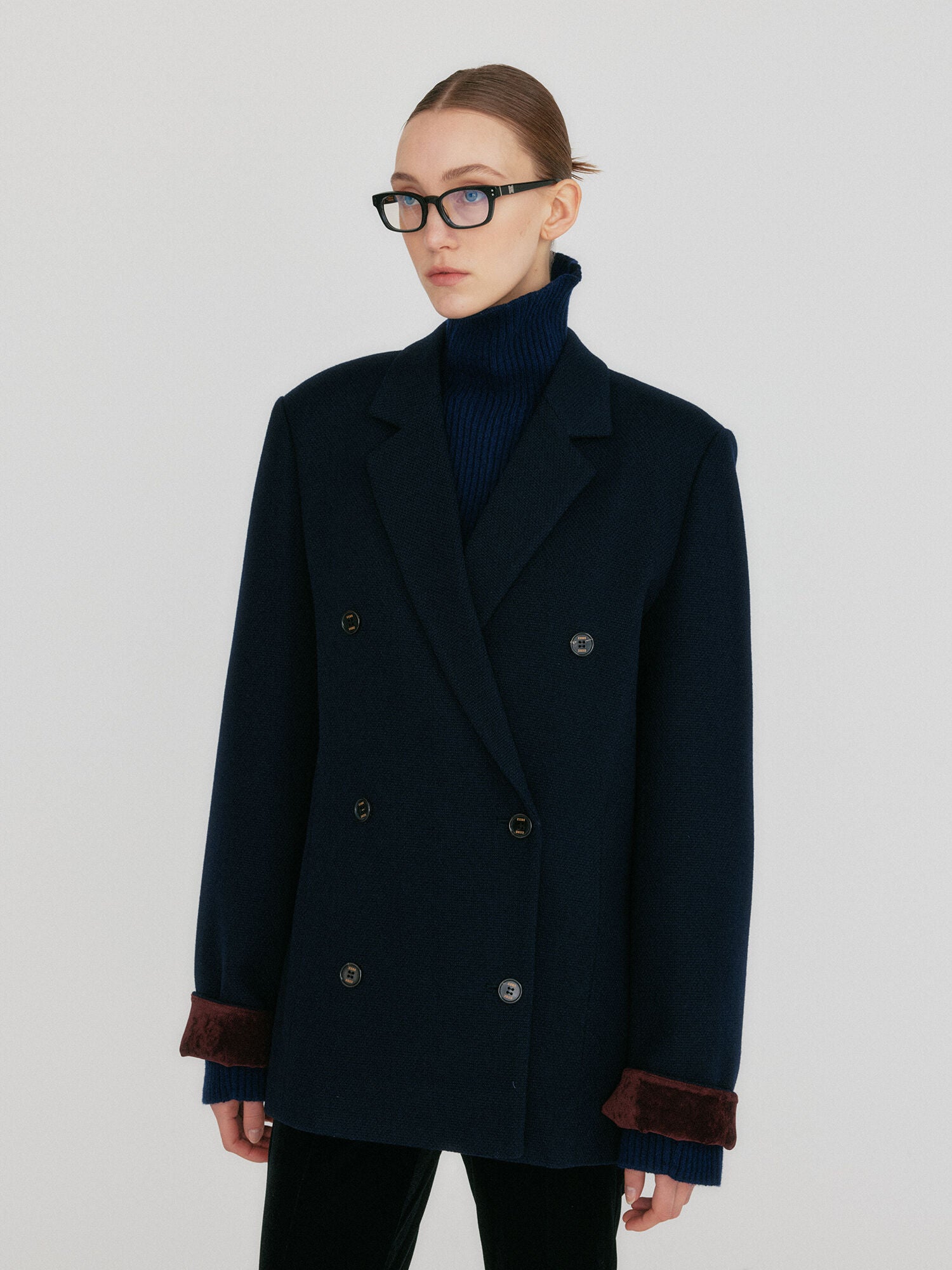 EENK ZEL Double-Breasted Blazer - Navy