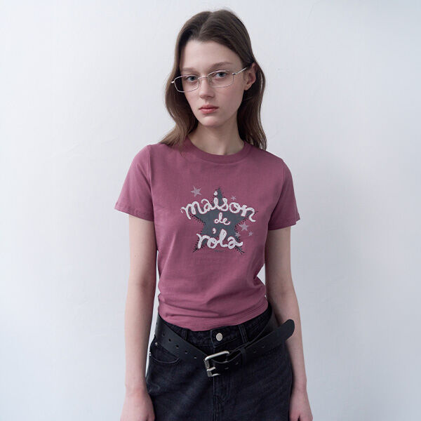 rolarola MAISON DE ROLA STAR GRAPHIC T-SHIRT I/PINK