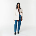 YCH LAYERED TWO-TONE JACKET IVORY (F23JK103IV)