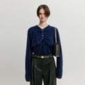 EENK EENK XOLO Bolero Layered Knit Top - Navy