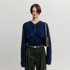 EENK EENK XOLO Bolero Layered Knit Top - Navy
